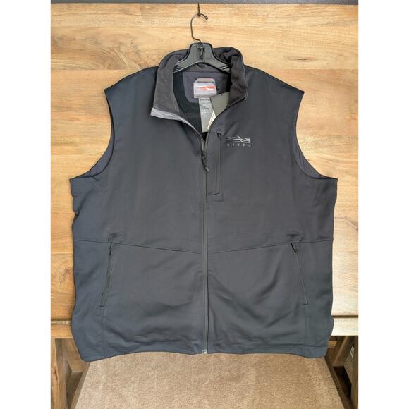 Sitka Jetstream Hunting Vest Mens 2XL Black Fleece Full Zipper 600038-BK NWT - Picture 1 of 6